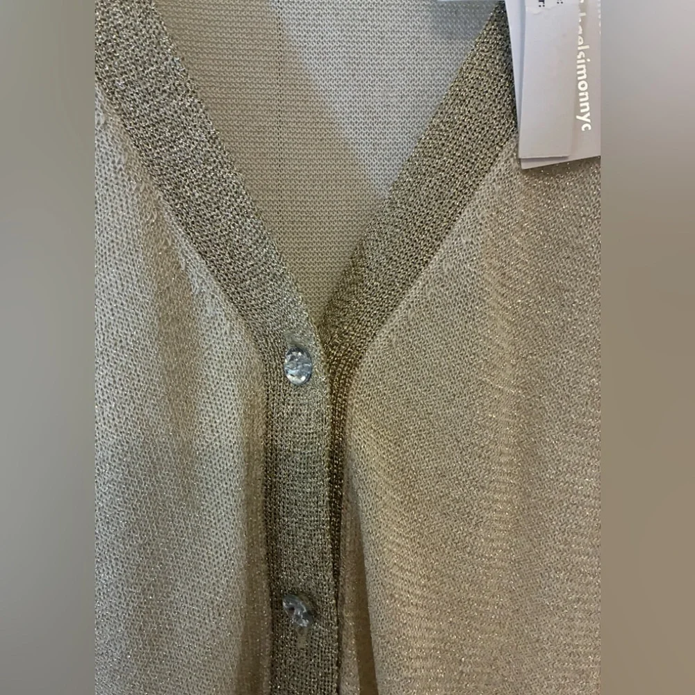 Michael Simon Shimmering Gold Cardigan